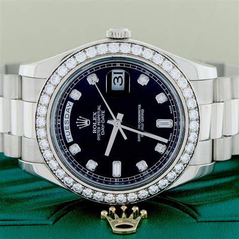 18k white gold day date rolex